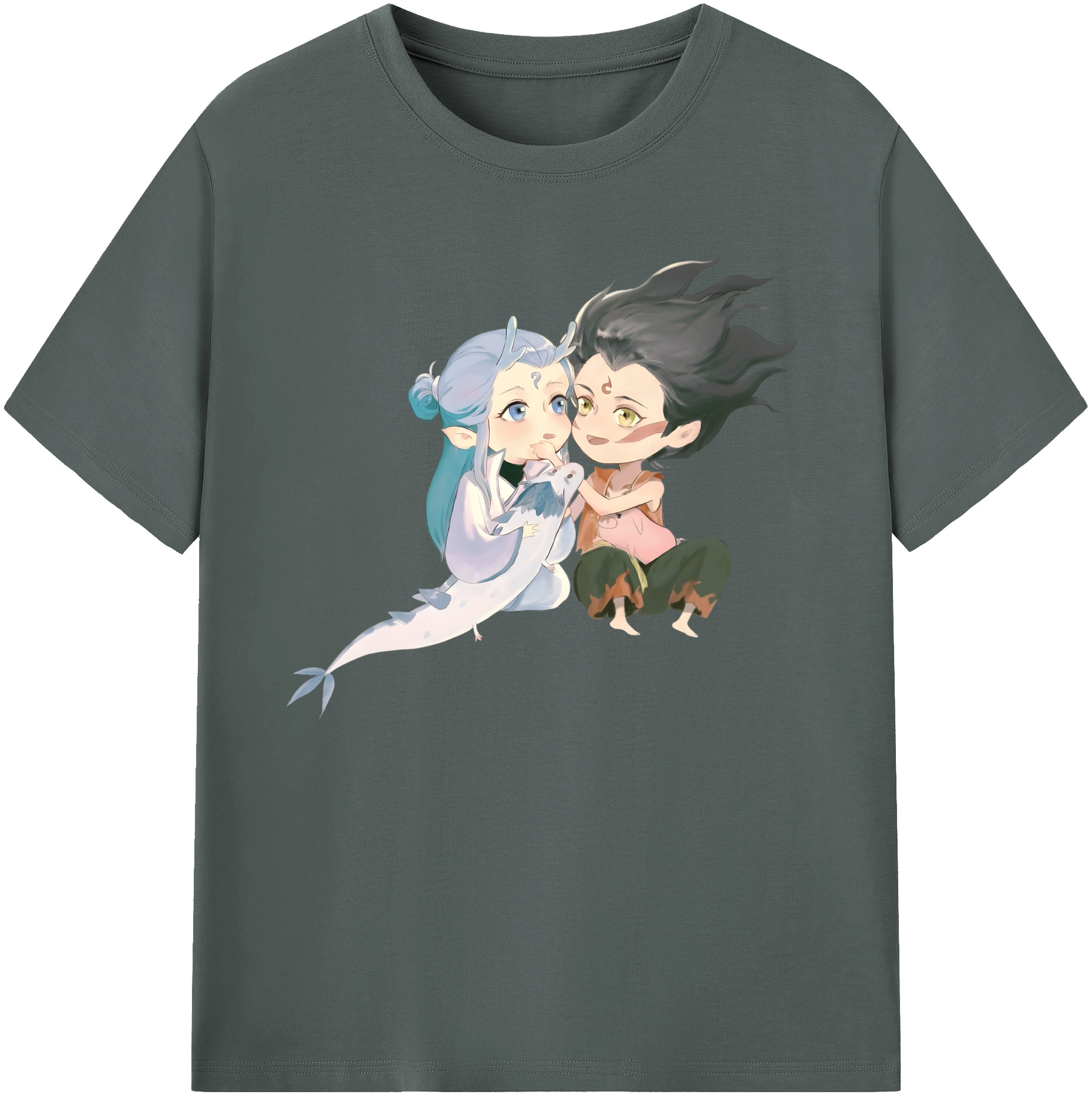 （画像用） Ne Zha 2 ナタ 魔童の大暴れ 綿100％ メンズ半袖Tシャツ｜肌触りやわらか＆通気性